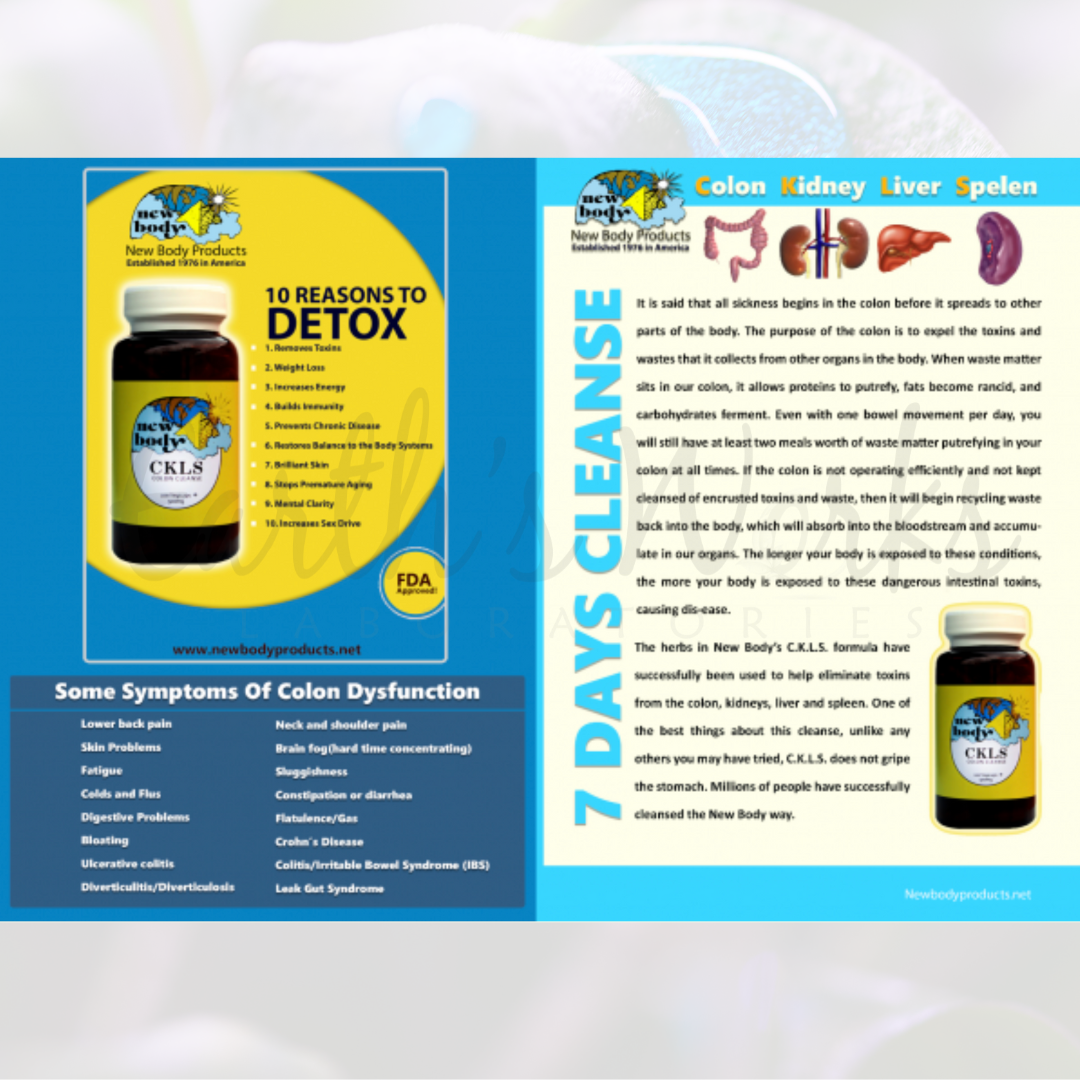 Dr Goss New Body Products CKLS 7 Day Cleanse Brochure Earth s Works dr-goss-new-body-products-ckls-7-day-cleanse-brochure-earth-s-works